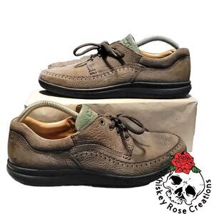 ECCO~ BROWN LEATHER LACE UP MOCS COMFORT SYSTEM SHOES MEN'S EU 45 11-11.5 US